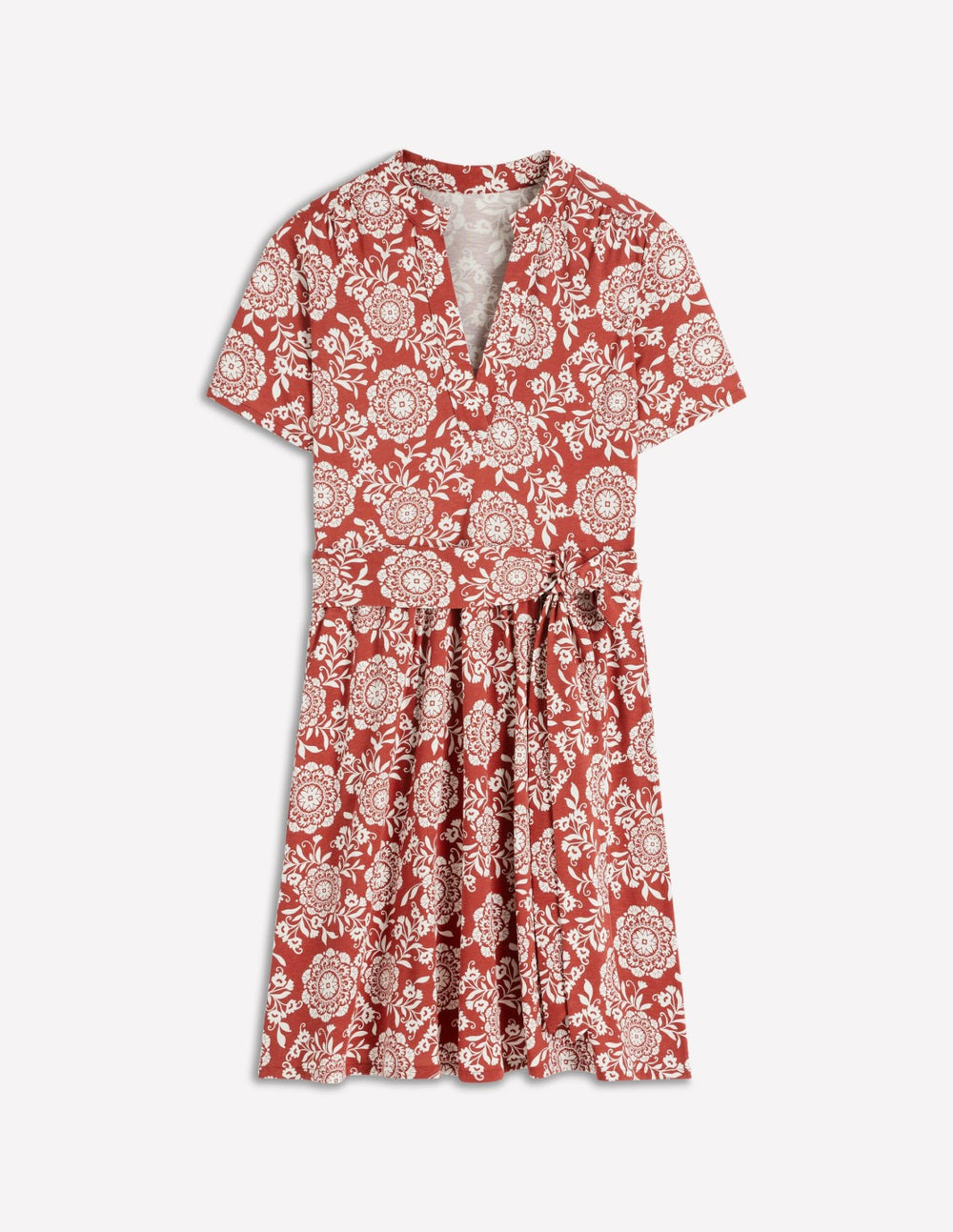 Daisy Flippy Jersey Dress-Brown, Decorative Blossom / Boden Online