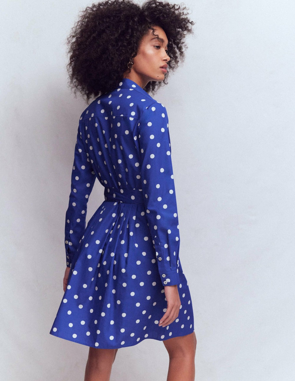 Alexa Long Sleeve Short Dress-Bright Blue, Painted Dot / Boden On sale