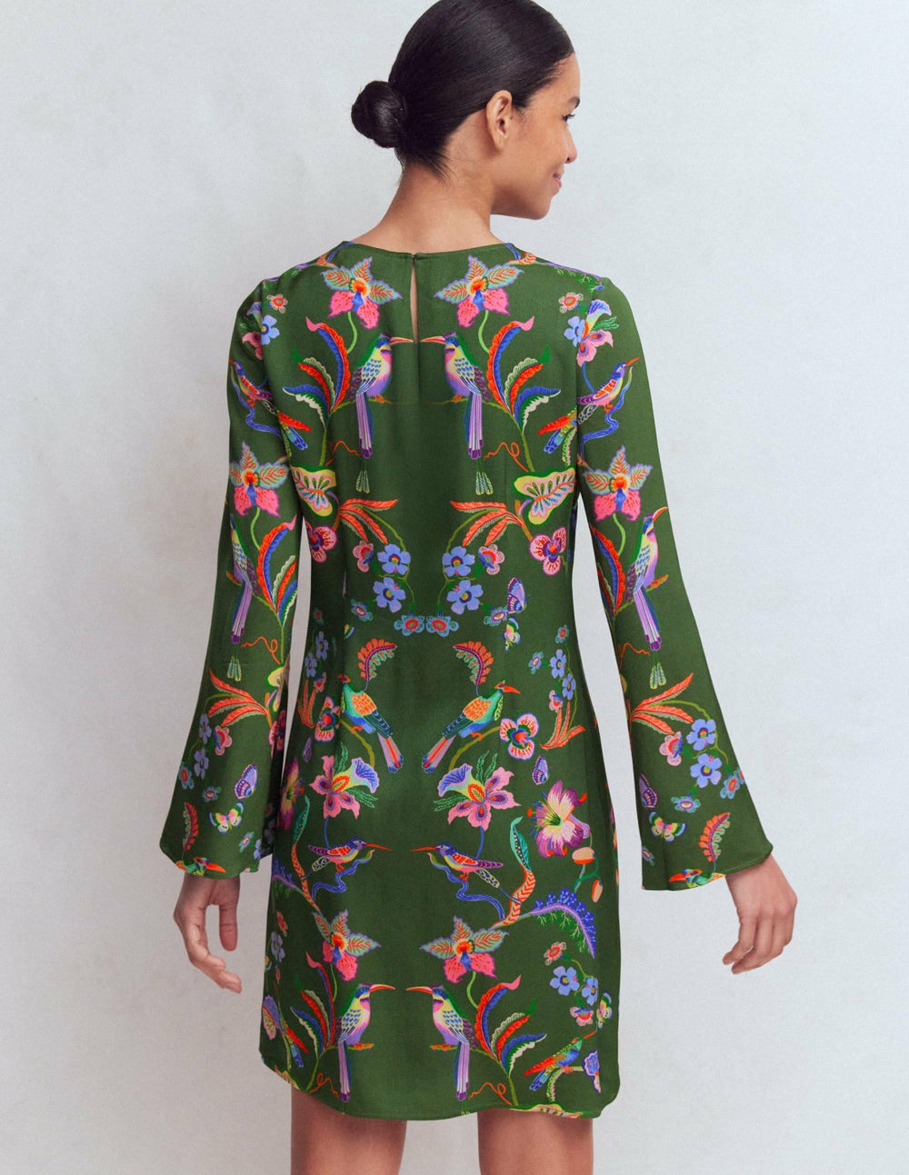 Flared Sleeve Shift Dress-Multi, Orchid Canopy / Boden