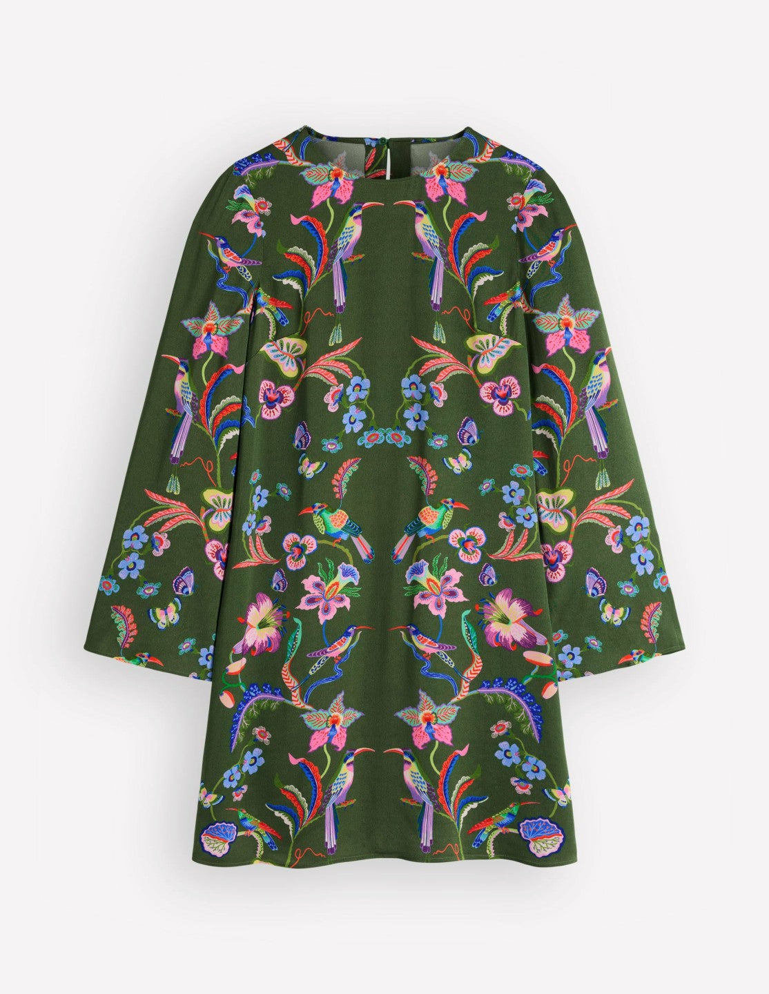 Flared Sleeve Shift Dress-Multi, Orchid Canopy / Boden