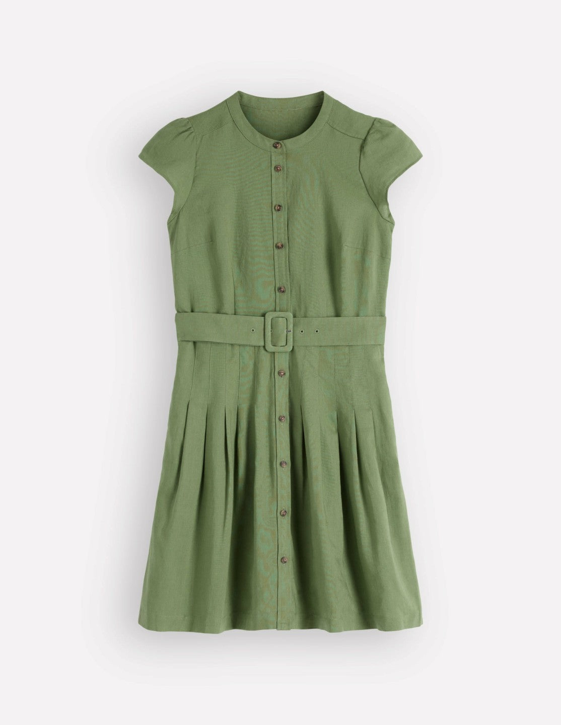 Arabella Short Linen Dress-Safari Green / Boden Discount