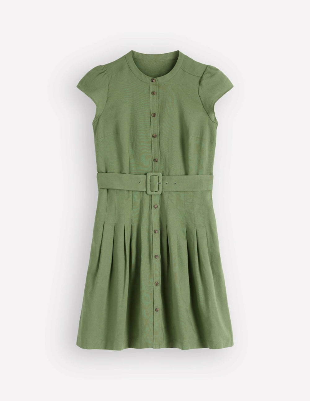 Arabella Short Linen Dress-Safari Green / Boden Discount