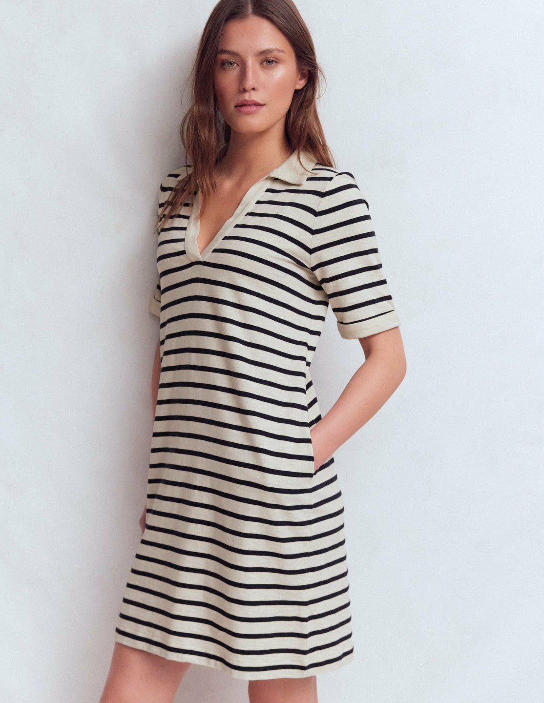 Tilda Jersey T-shirt Dress-Navy and Ivory Stripe / Boden On sale