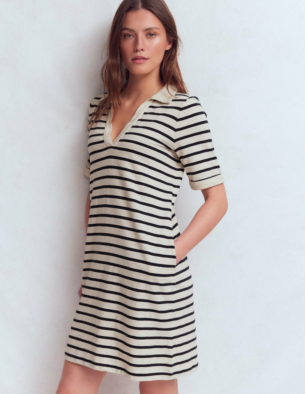 Tilda Jersey T-shirt Dress-Navy and Ivory Stripe / Boden On sale