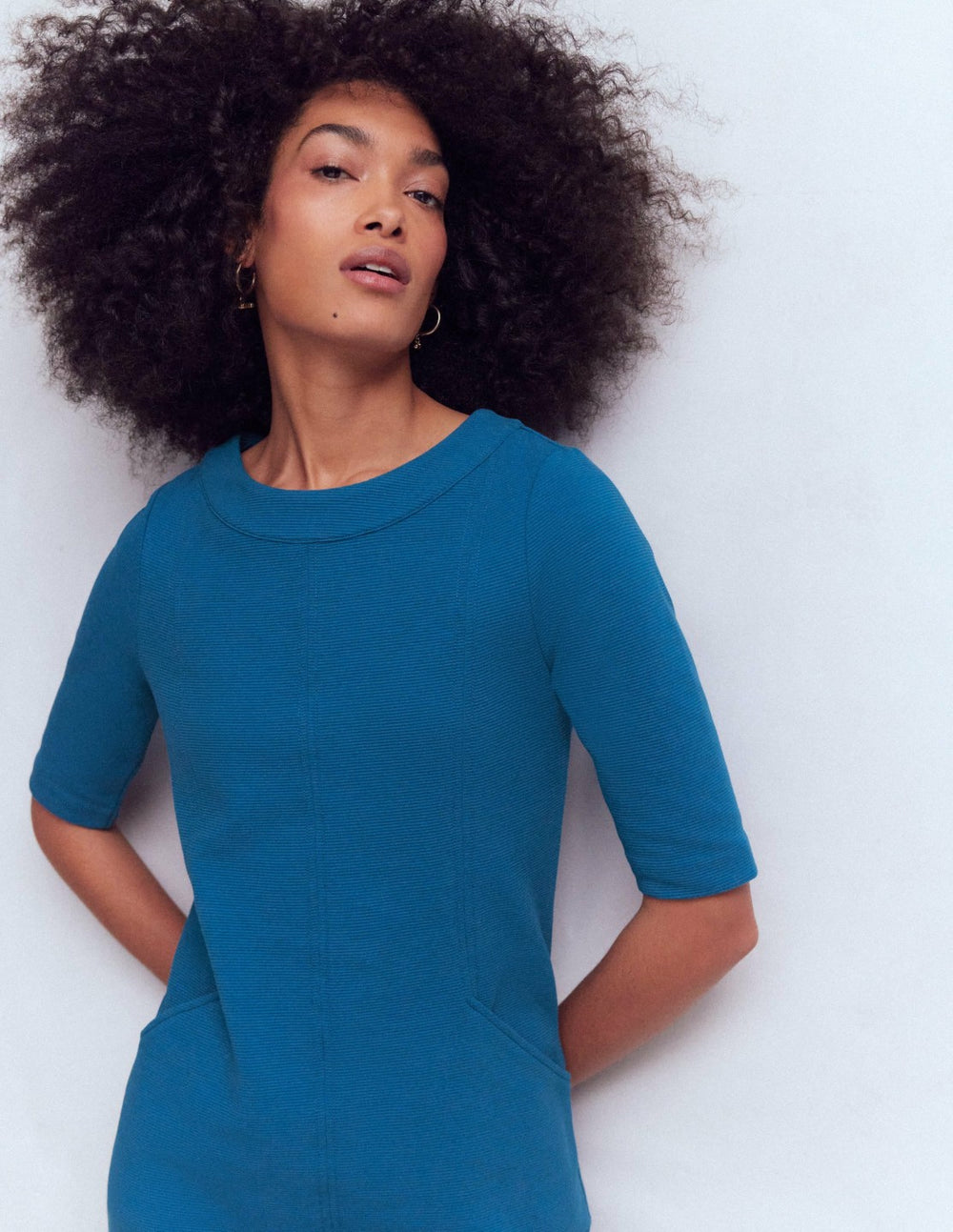 Nessa Ottoman Shift Dress-Tourmaline Blue / Boden us