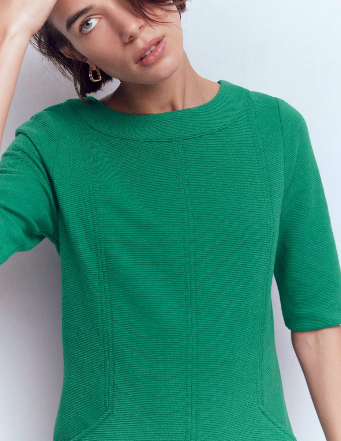 Nessa Ottoman Shift Dress-Jewel Green / Boden Outlet