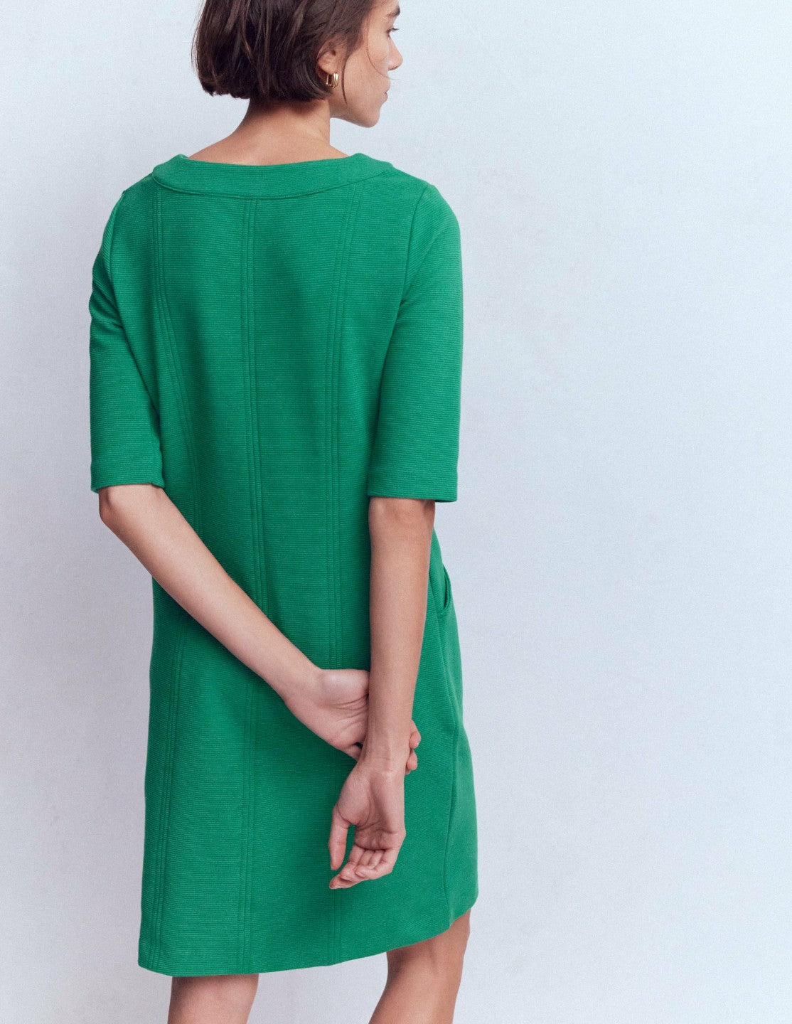 Nessa Ottoman Shift Dress-Jewel Green / Boden Outlet