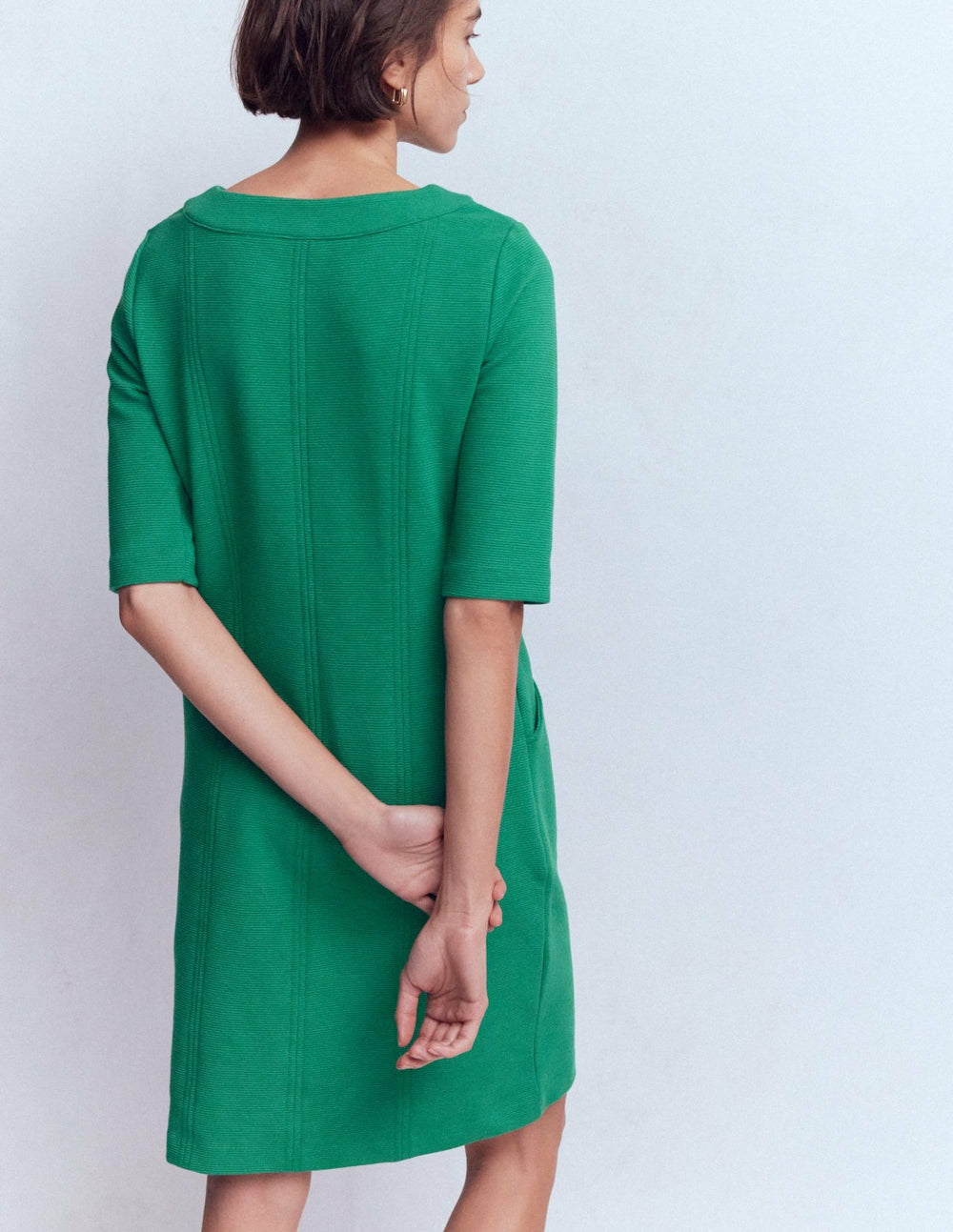 Nessa Ottoman Shift Dress-Jewel Green / Boden Outlet