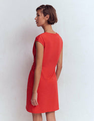 Delilah Twist Short Dress-Red Coral / Boden Sale