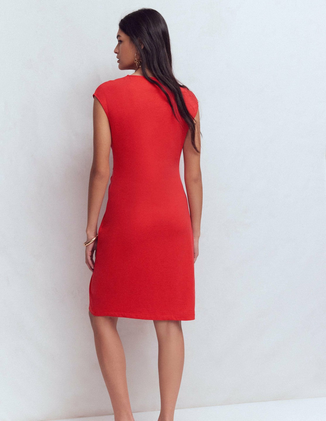Delilah Twist Short Dress-Red Coral / Boden Sale