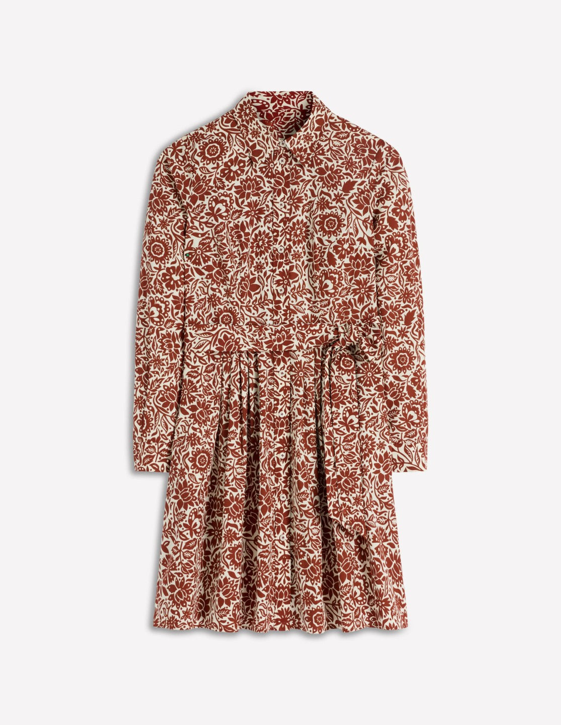 Alexa Long Sleeve Short Dress-Brown, Meadow Scatter / Boden Online