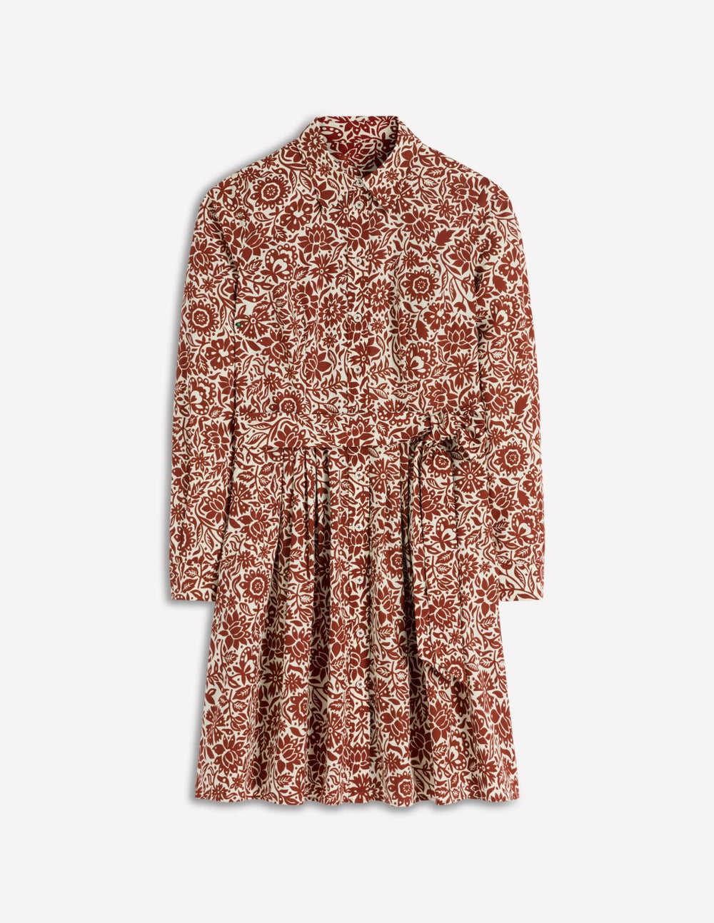Alexa Long Sleeve Short Dress-Brown, Meadow Scatter / Boden Online