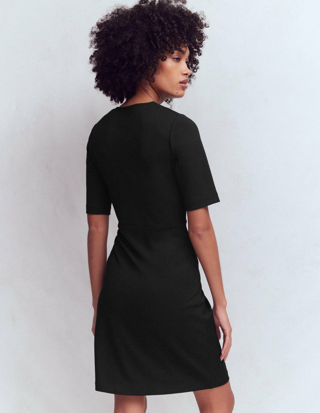 Zinnia Tie Jersey Short Dress-Black / Boden Outlet