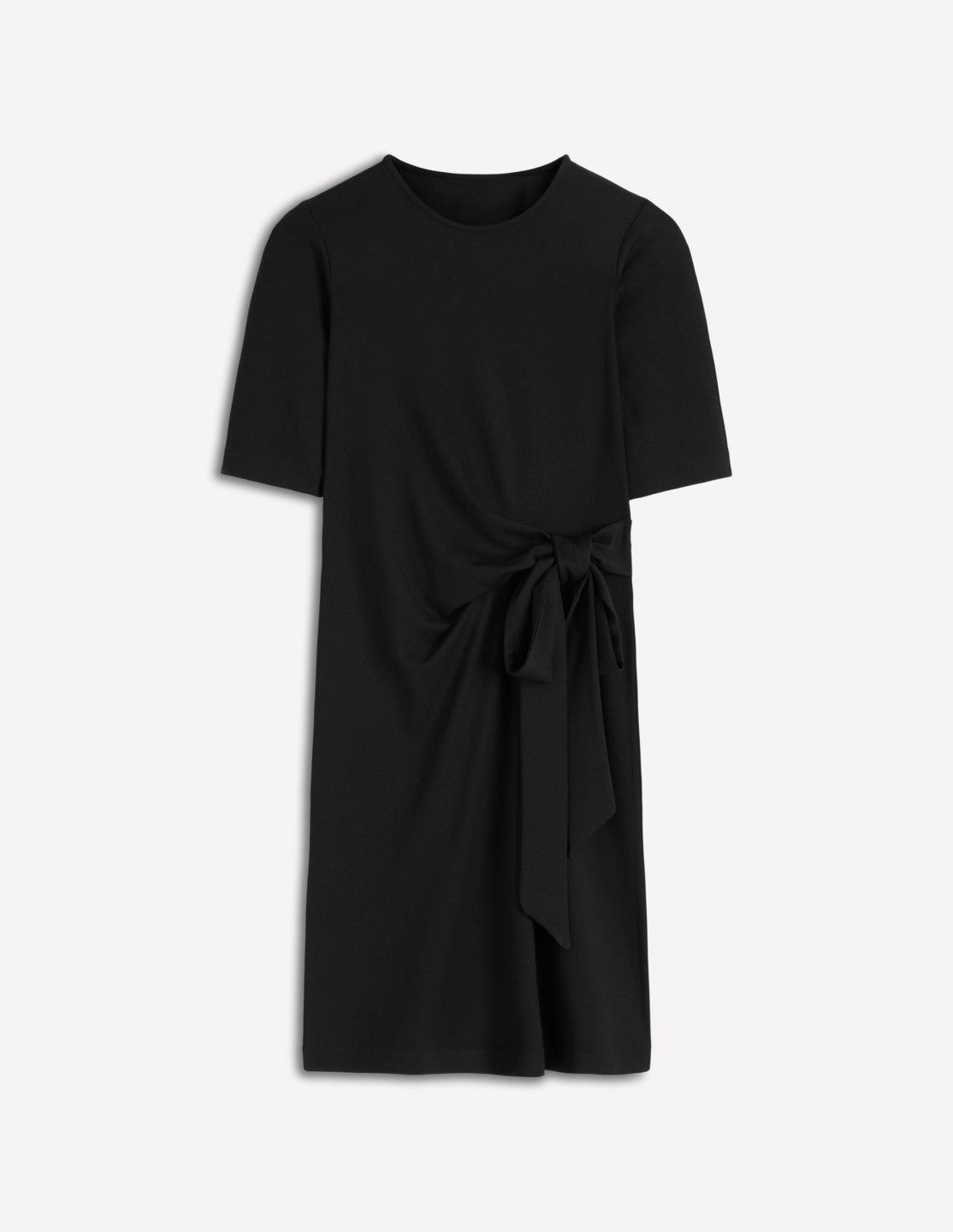 Zinnia Tie Jersey Short Dress-Black / Boden Outlet