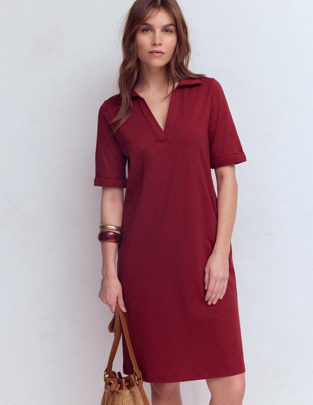 Tilda Jersey T-shirt Dress-Rich Chestnut / Boden On sale