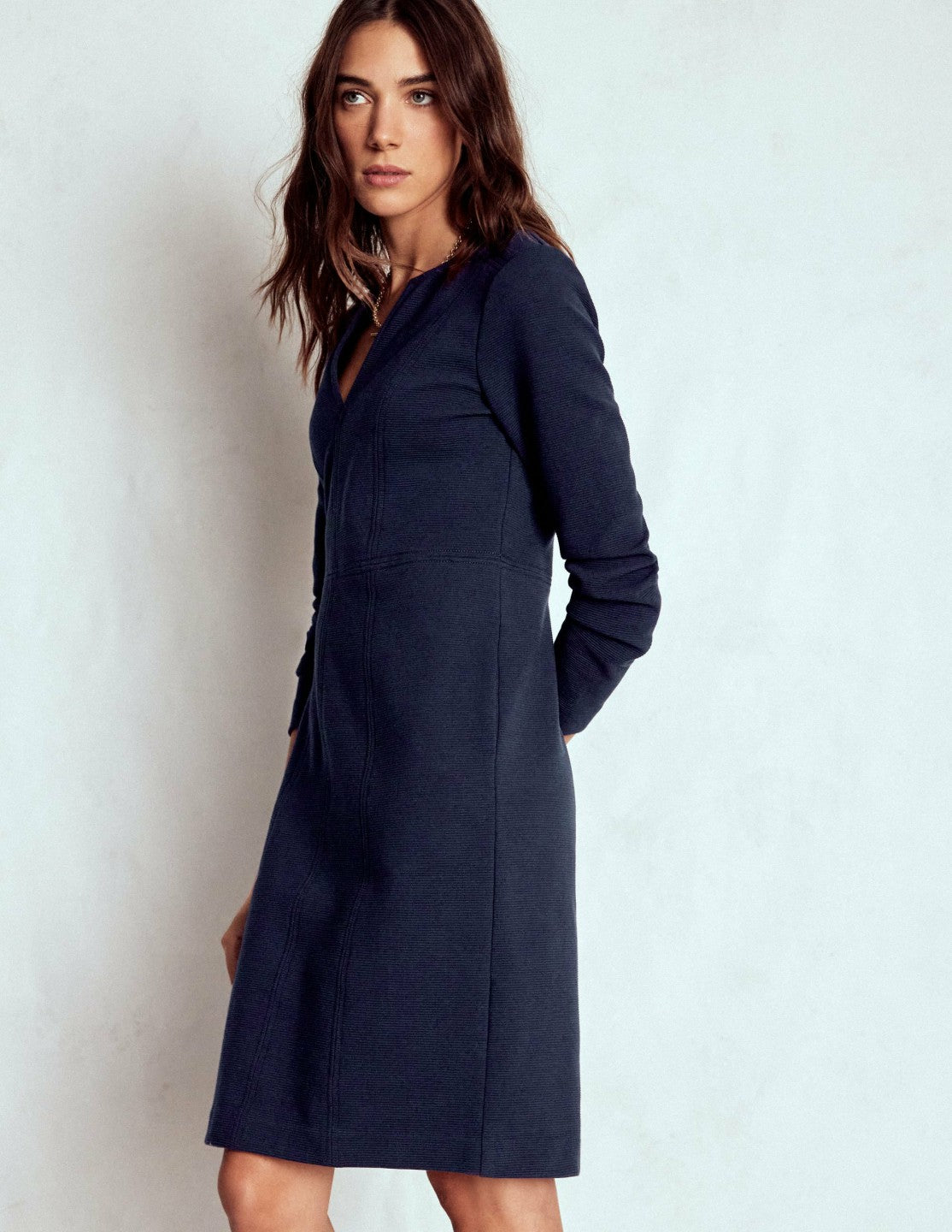 Colette Ottoman Shift Dress-Navy / Boden us