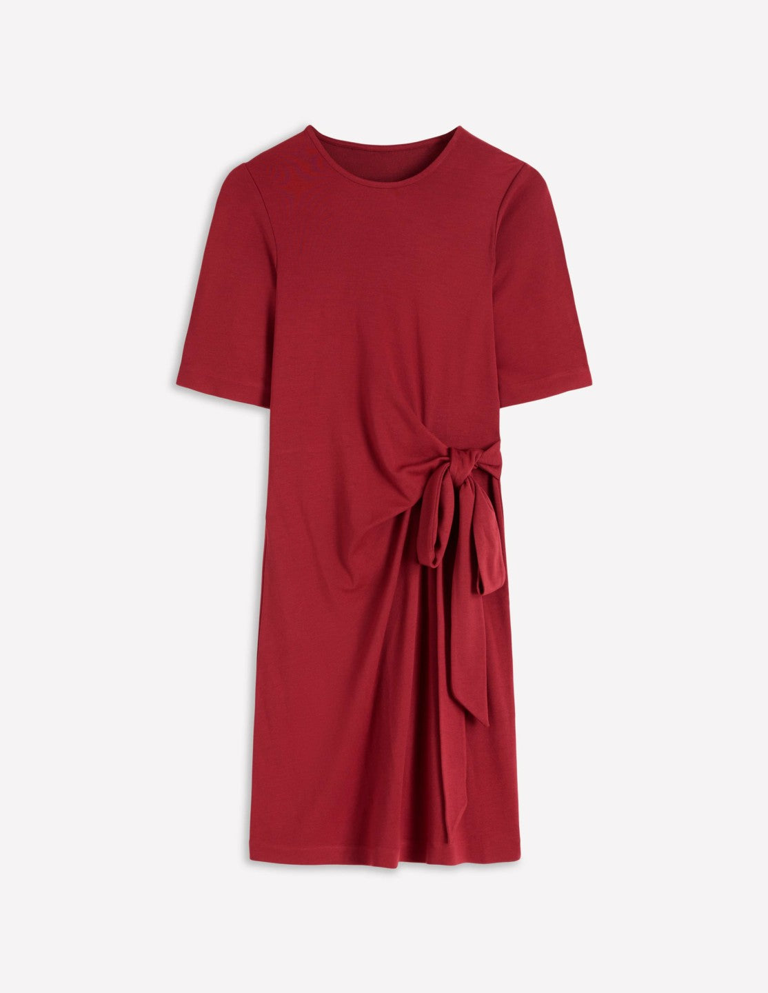 Zinnia Tie Jersey Short Dress-Rich Chestnut / Boden Outlet
