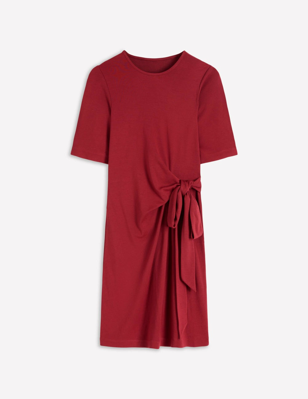 Zinnia Tie Jersey Short Dress-Rich Chestnut / Boden Outlet