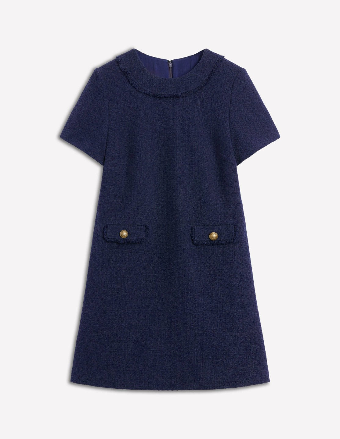 Evita Cotton Shift Dress-Navy / Boden Sale