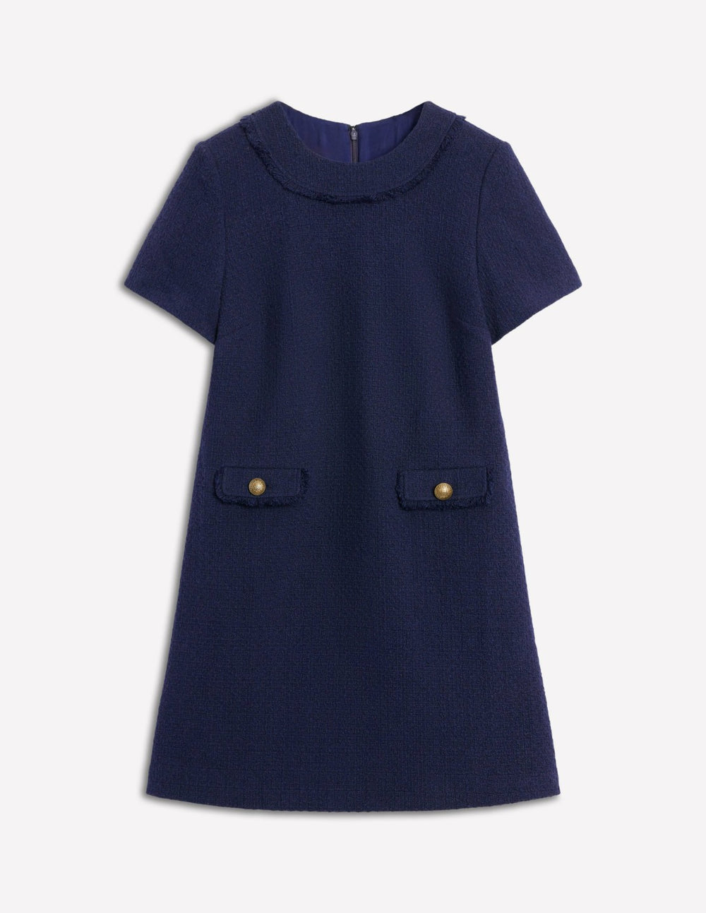 Evita Cotton Shift Dress-Navy / Boden Sale