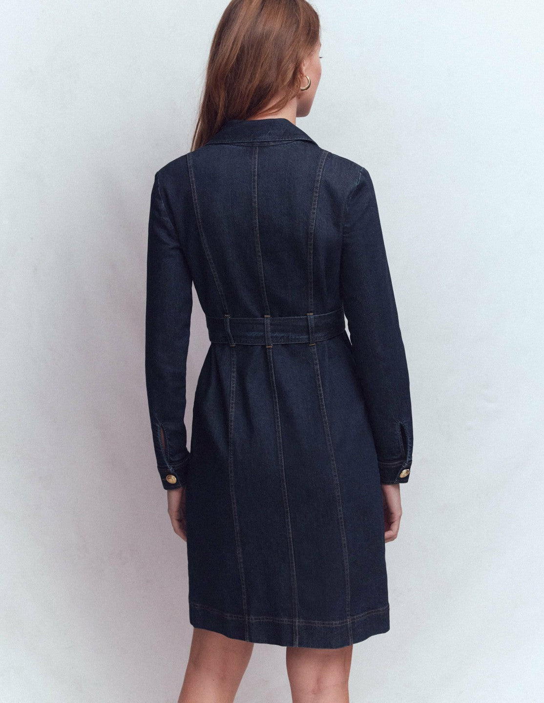 Zip Denim Short Dress-Indigo / Boden Outlet
