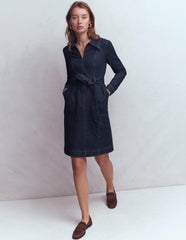 Zip Denim Short Dress-Indigo / Boden Outlet