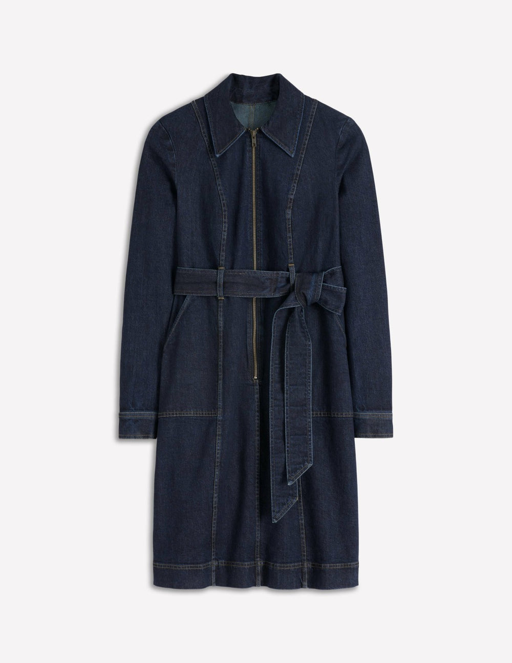 Zip Denim Short Dress-Indigo / Boden Outlet