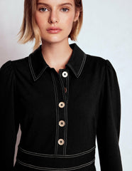 Nicolette Long Sleeve Dress-Black / Boden Discount