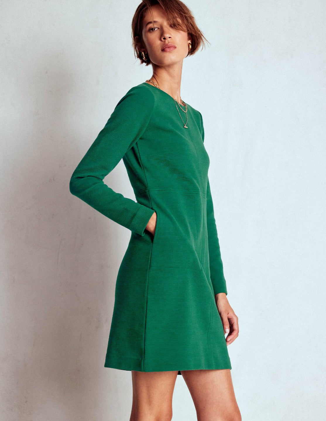 Cornelia Ottoman Dress-Emerald Night / Boden On sale