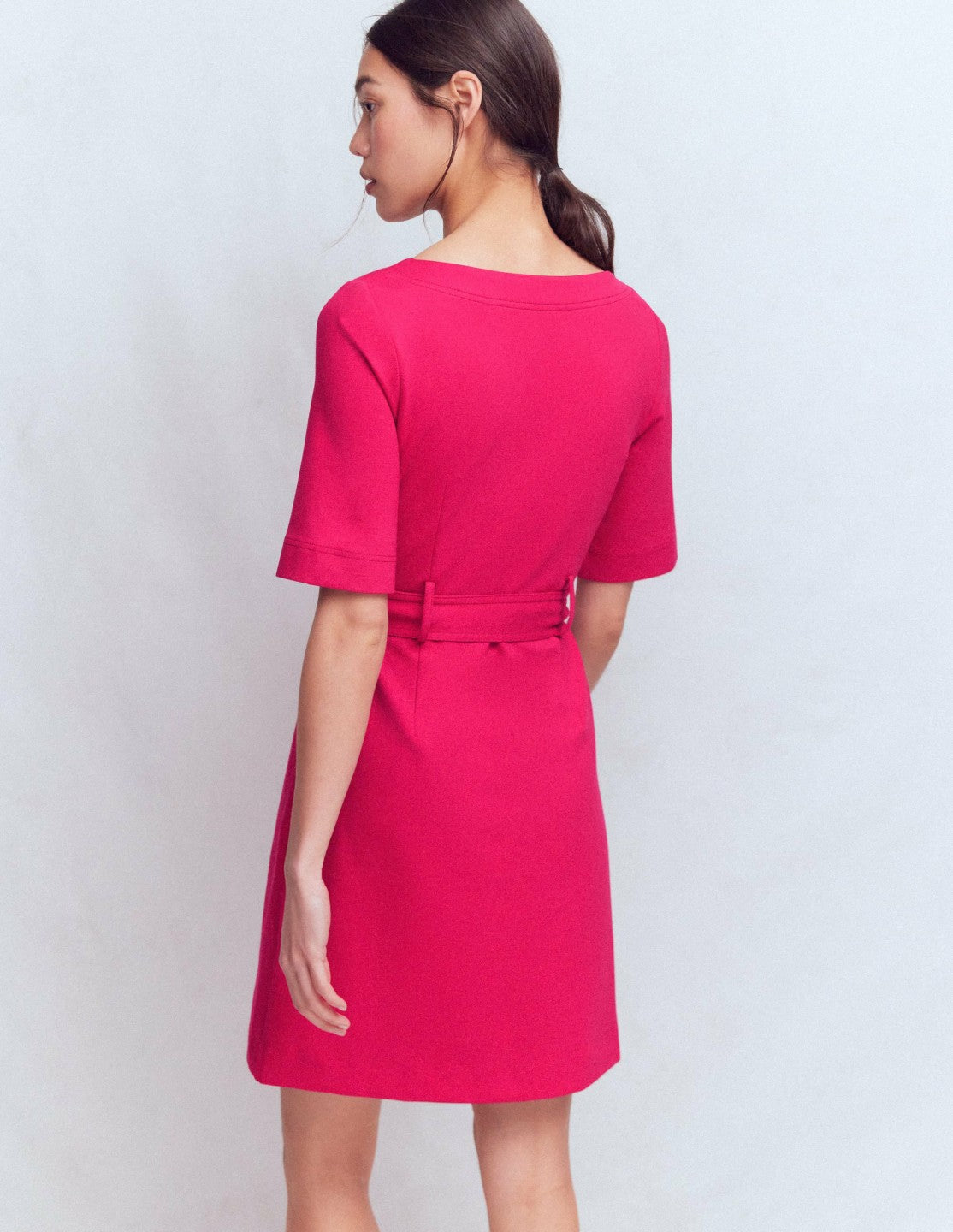 Bria Ponte Shift Dress-Pomegranate / Boden