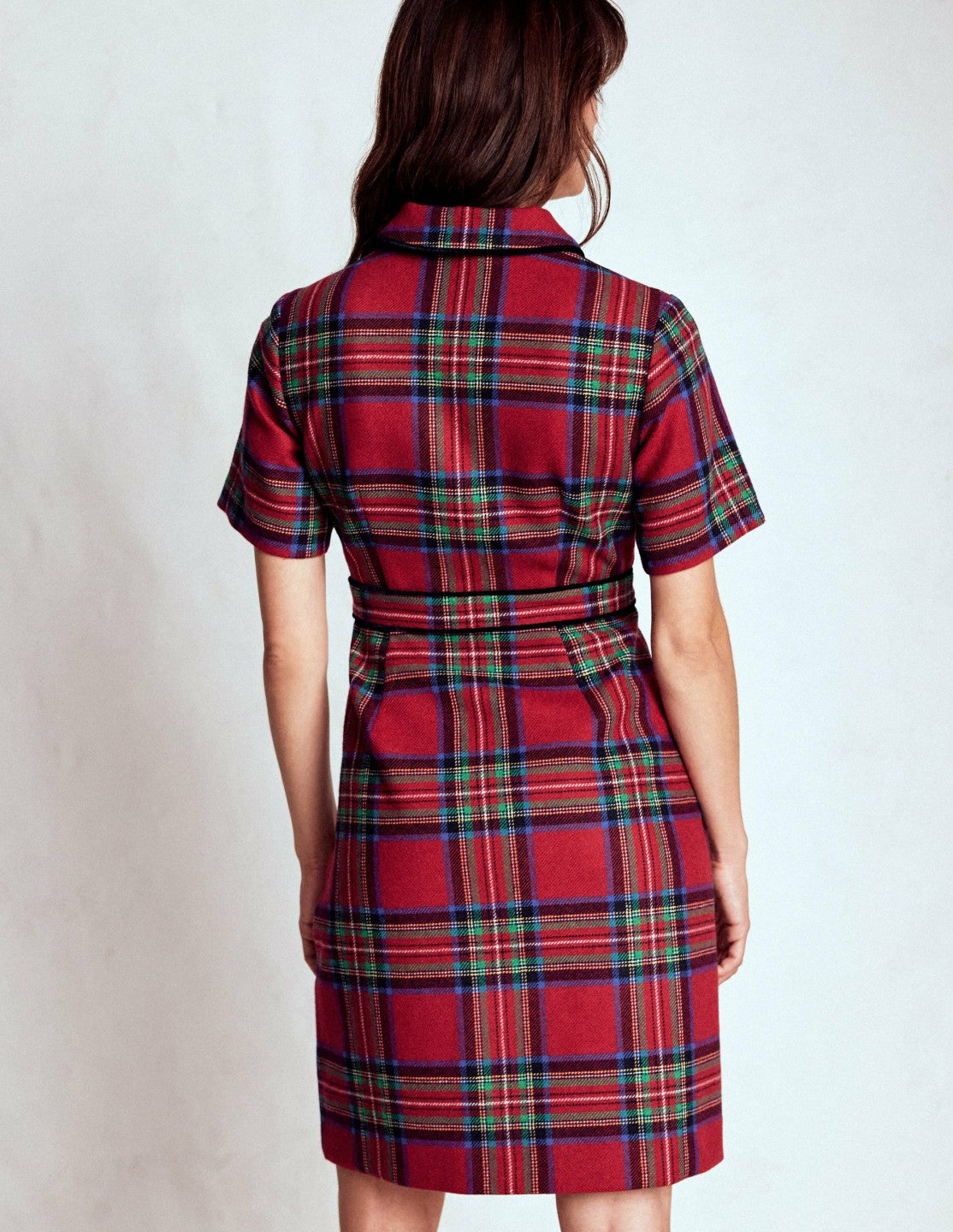 Eda Check Shift Dress-Red, Blue and Green Check / Boden Sale
