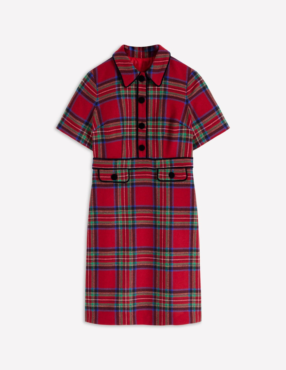 Eda Check Shift Dress-Red, Blue and Green Check / Boden Sale