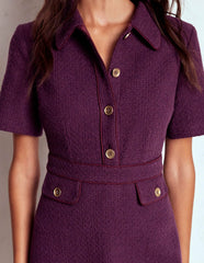 Eda Cotton Shift Dress-Plum Jam / Boden Online