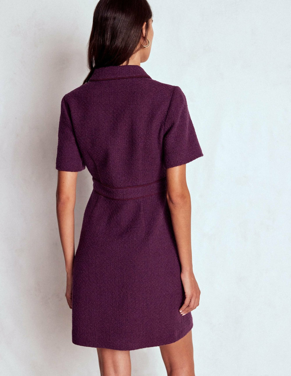 Eda Cotton Shift Dress-Plum Jam / Boden Online