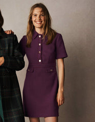 Eda Cotton Shift Dress-Plum Jam / Boden Online