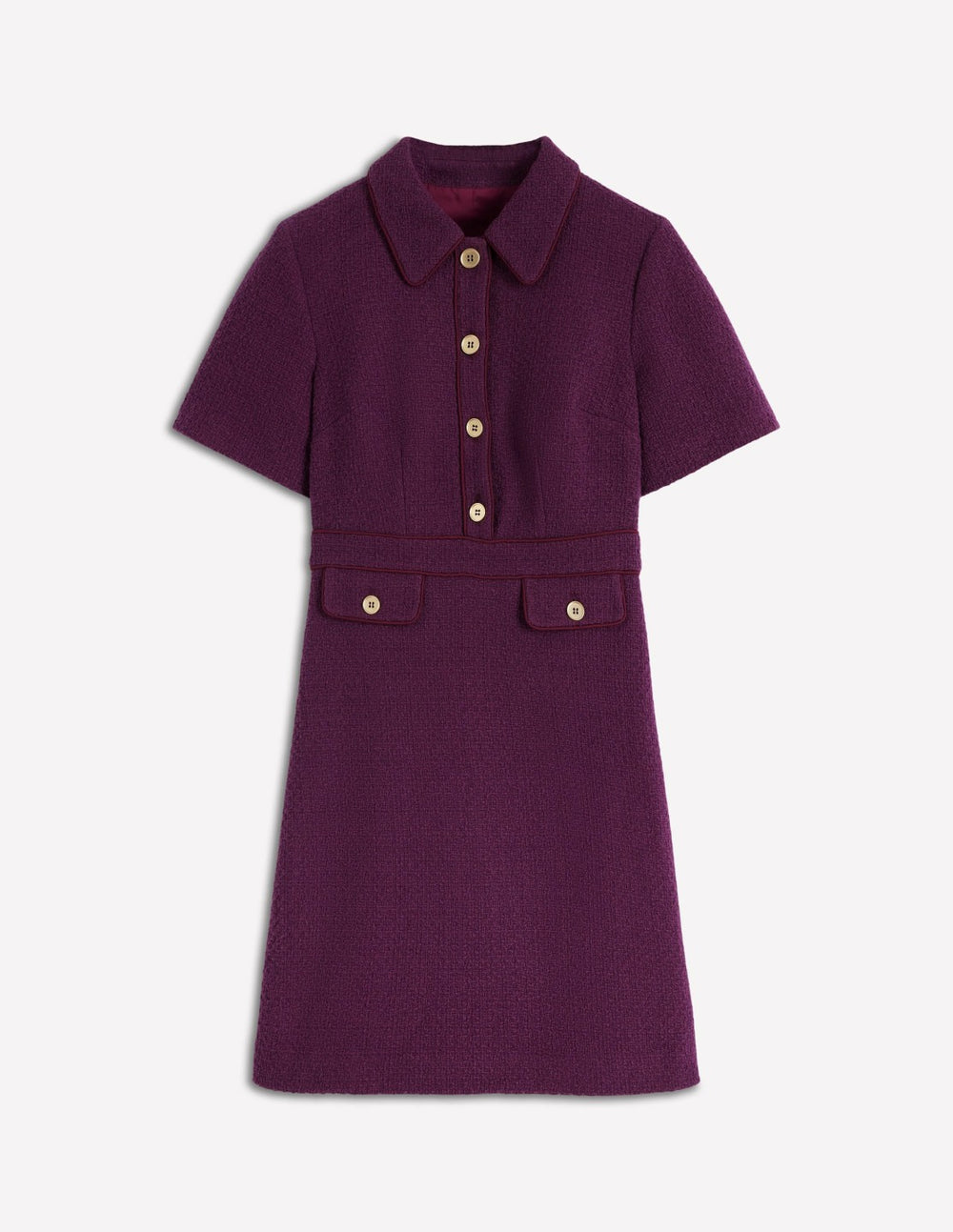 Eda Cotton Shift Dress-Plum Jam / Boden Online