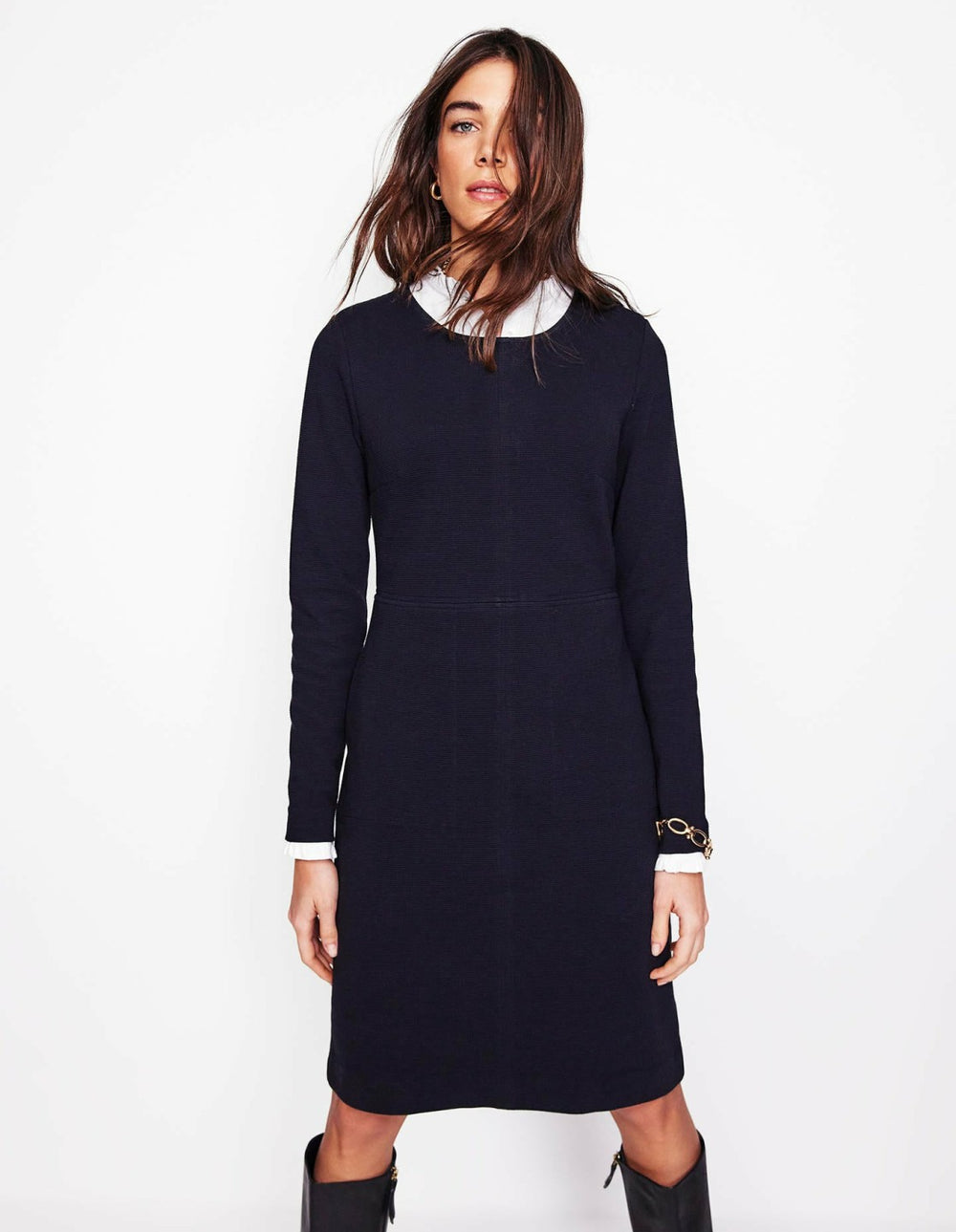 Cornelia Ottoman Dress-Black / Boden Outlet