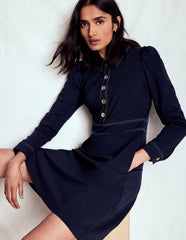 Nicolette Long Sleeve Dress-Navy / Boden Discount