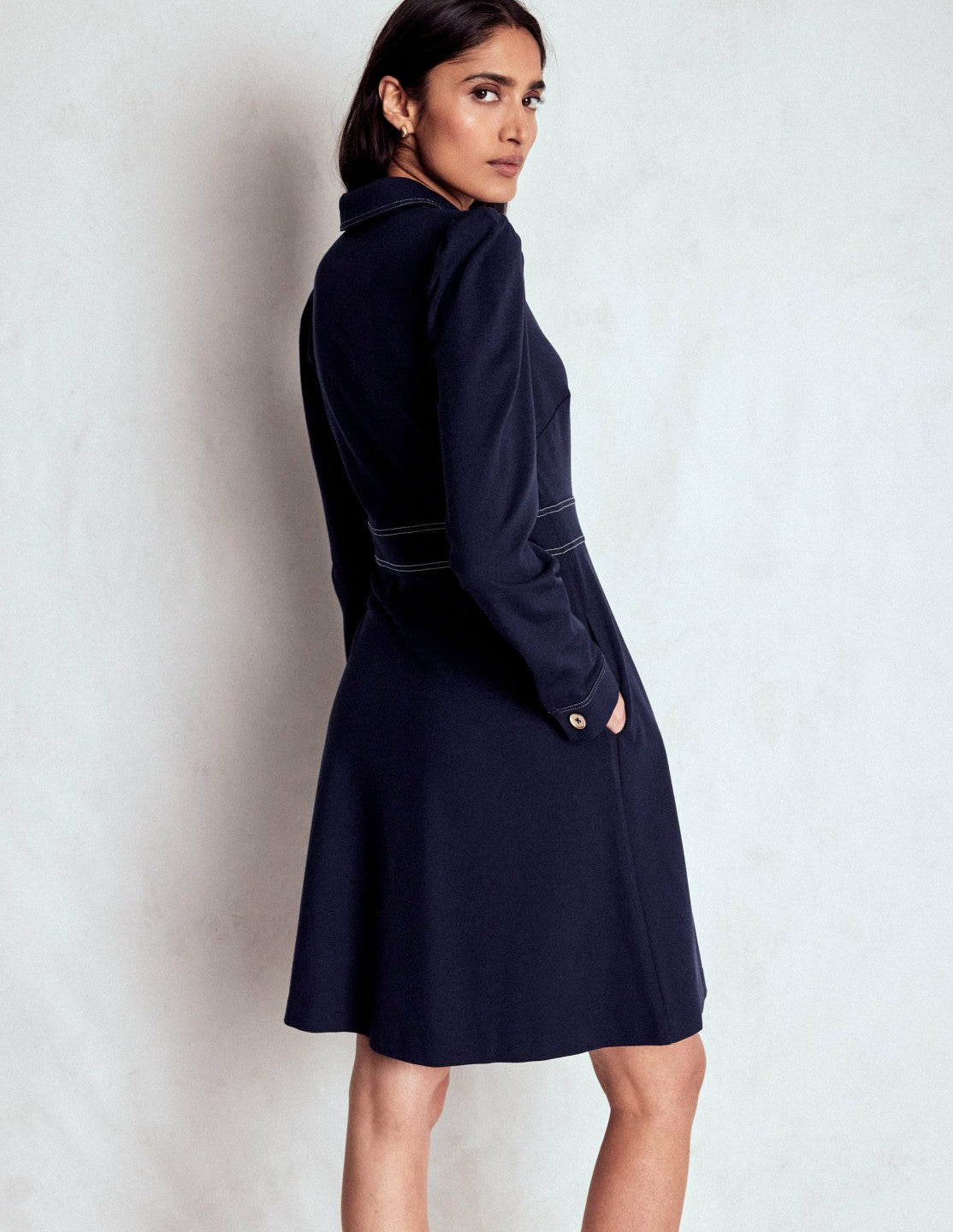 Nicolette Long Sleeve Dress-Navy / Boden Discount