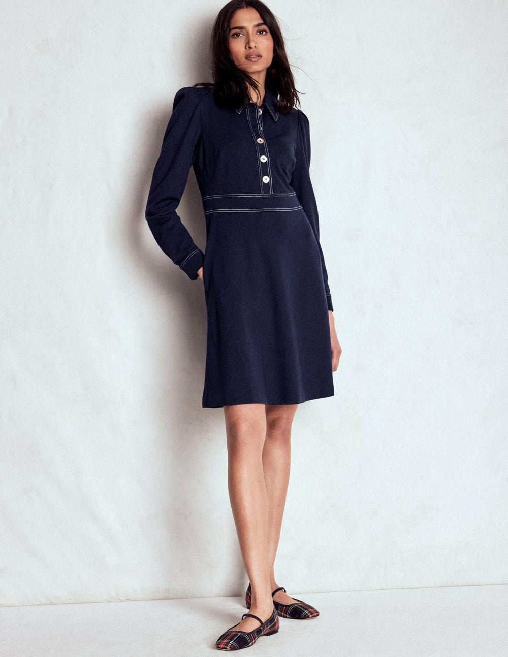 Nicolette Long Sleeve Dress-Navy / Boden Discount