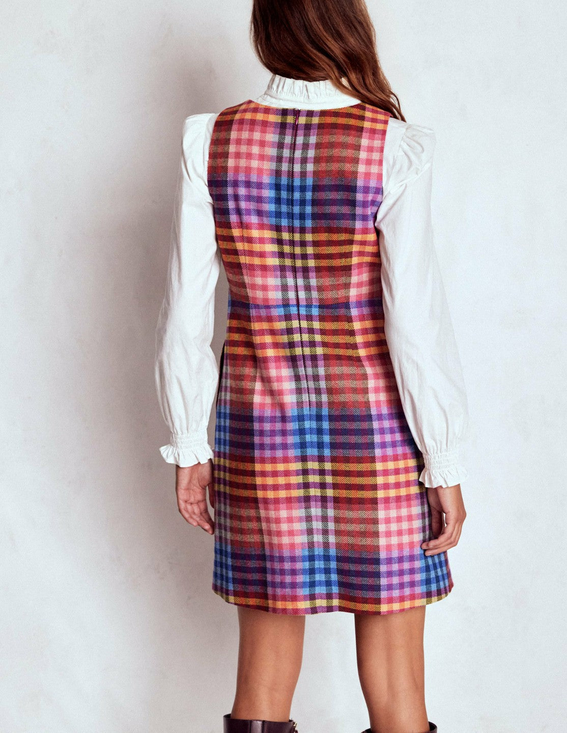 Annie Check Shift Dress-Rainbow Multigingham / Boden On sale