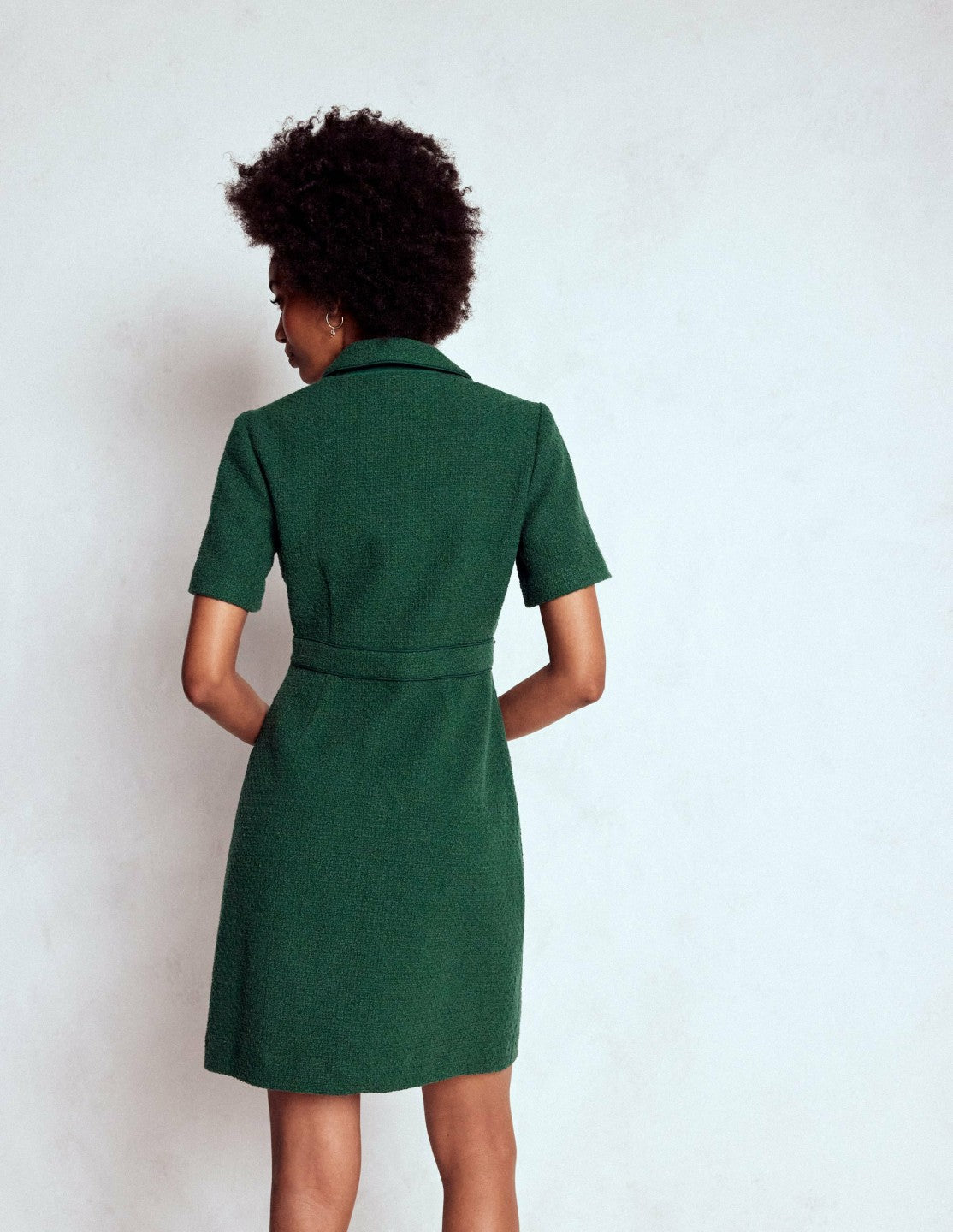 Eda Cotton Shift Dress-Emerald Night / Boden us