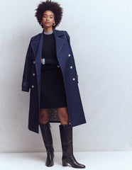 Trim Knitted Dress-Navy / Boden