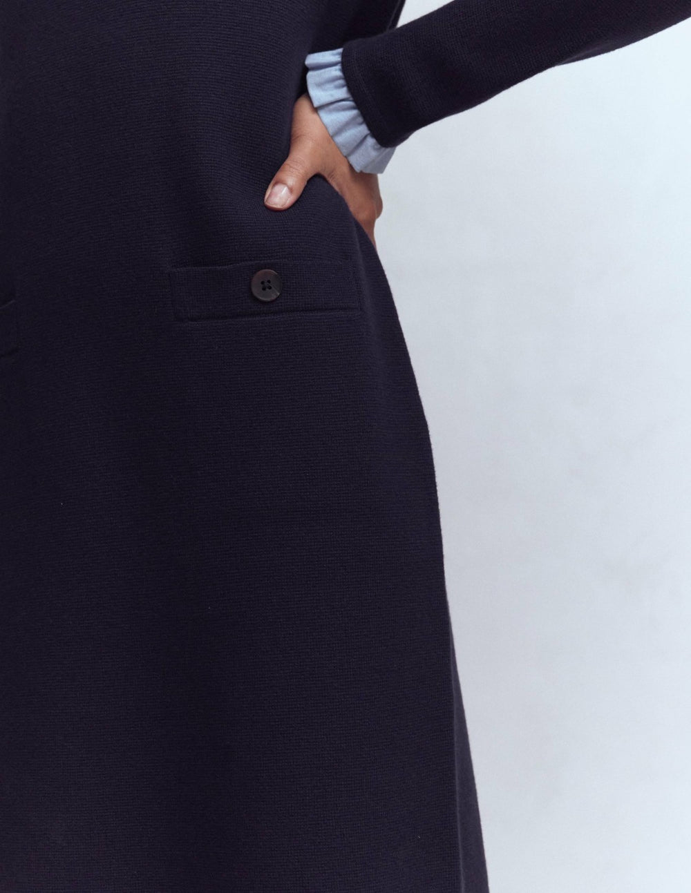 Trim Knitted Dress-Navy / Boden