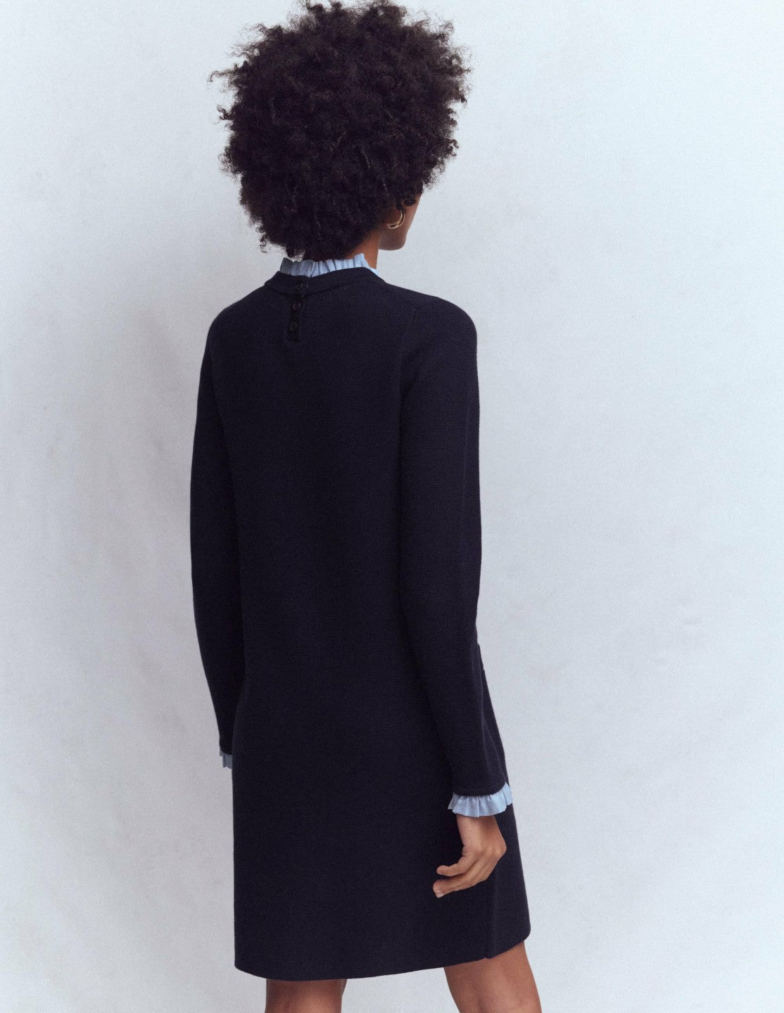 Trim Knitted Dress-Navy / Boden
