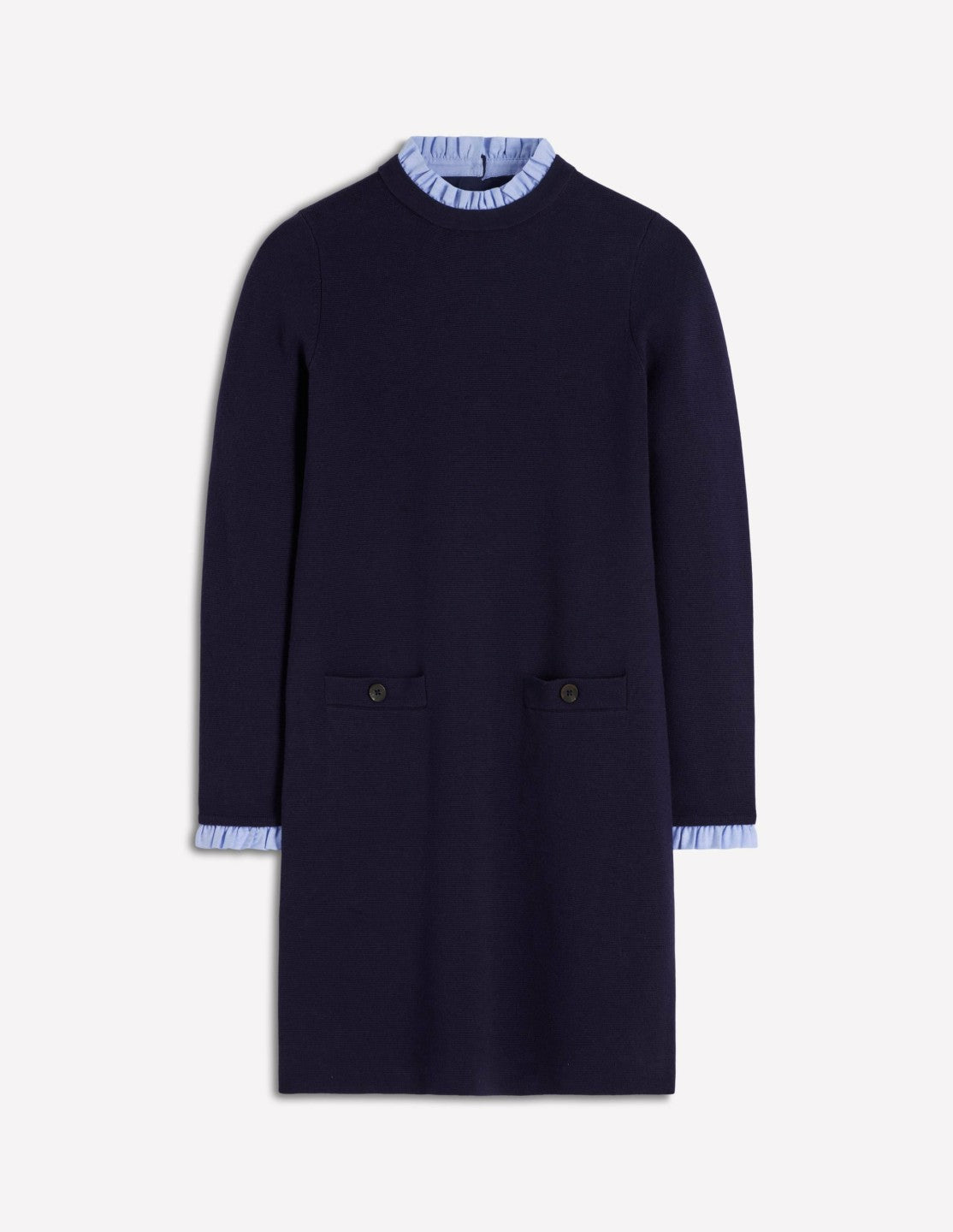 Trim Knitted Dress-Navy / Boden