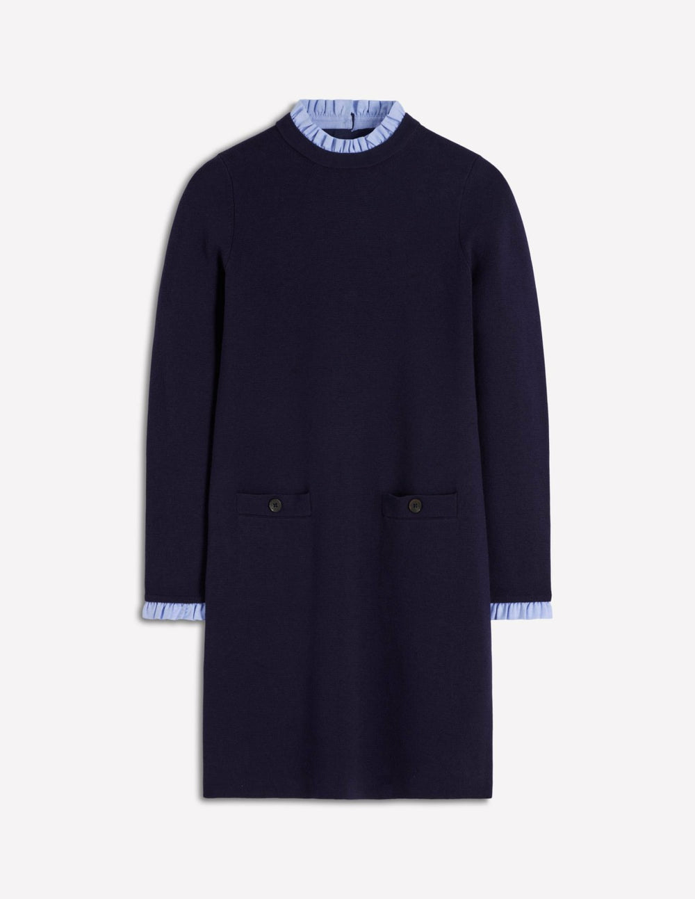 Trim Knitted Dress-Navy / Boden