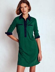 Georgina Ponte Dress-Green and Navy / Boden Sale