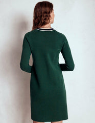 Holly Knitted Shift Dress-Emerald Night / Boden Outlet