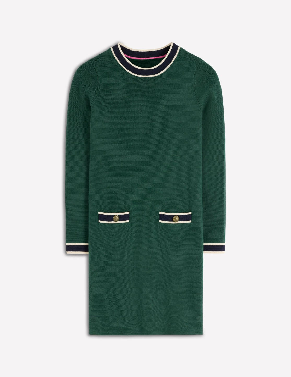 Holly Knitted Shift Dress-Emerald Night / Boden Outlet